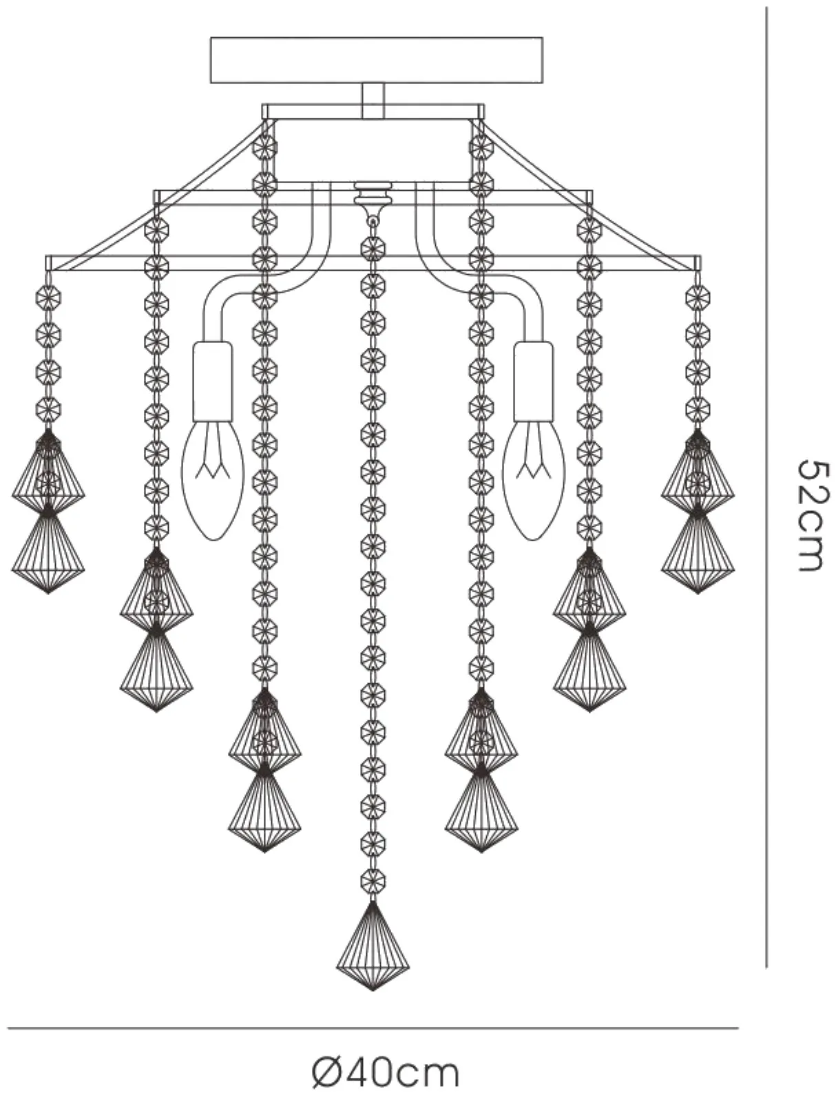 Inina Crystal Ceiling 4 Light French Gold IL32770  Diyas Inina French Gold